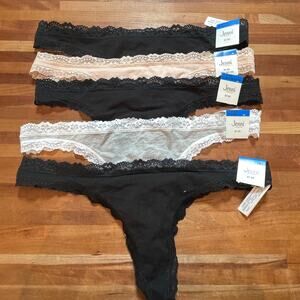 Jenni Women's Lace-Trim Thong panty pack of 5 XL